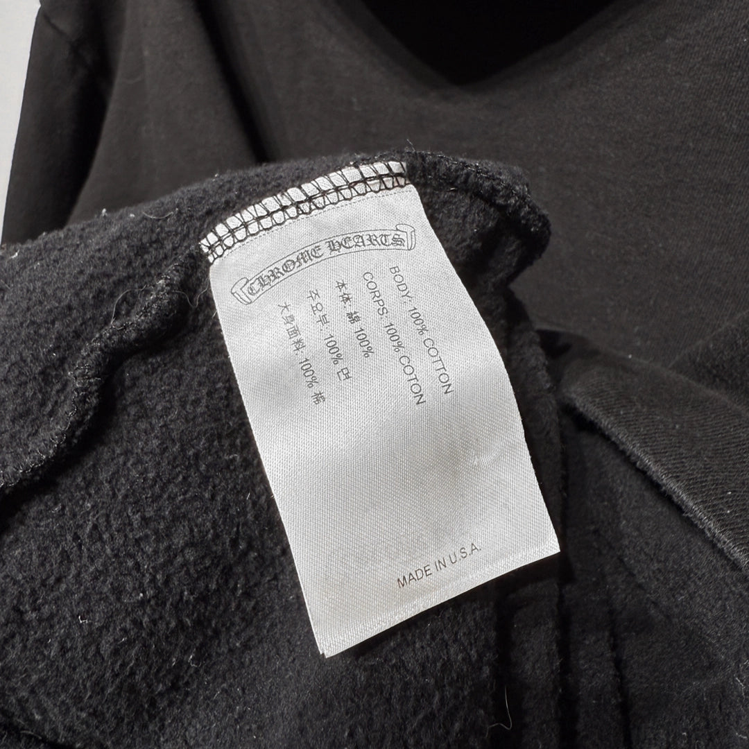 Chrome Hearts Vertical Logo Hoodie Black/White