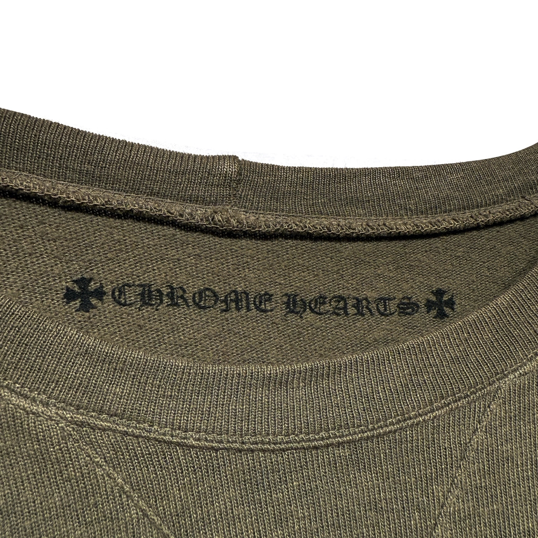 Chrome Hearts Olive Green Cluster Crosses Sweatshirt