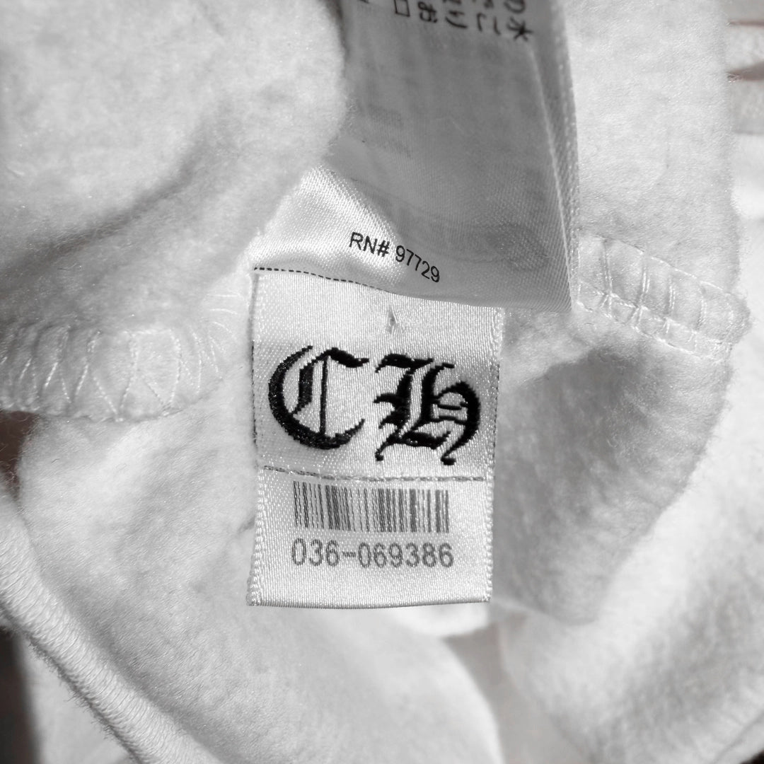 Chrome Hearts Vertical Logo Hoodie White/Black