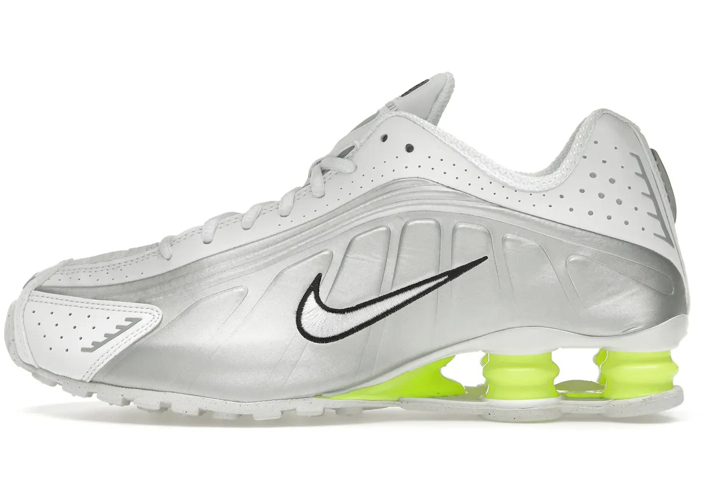 Nike Shox R4 White Metallic Silver Volt (Women's)