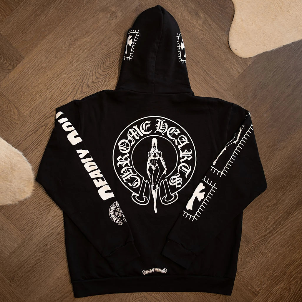 Chrome Hearts Deadly Doll Horseshoe Black Hoodie