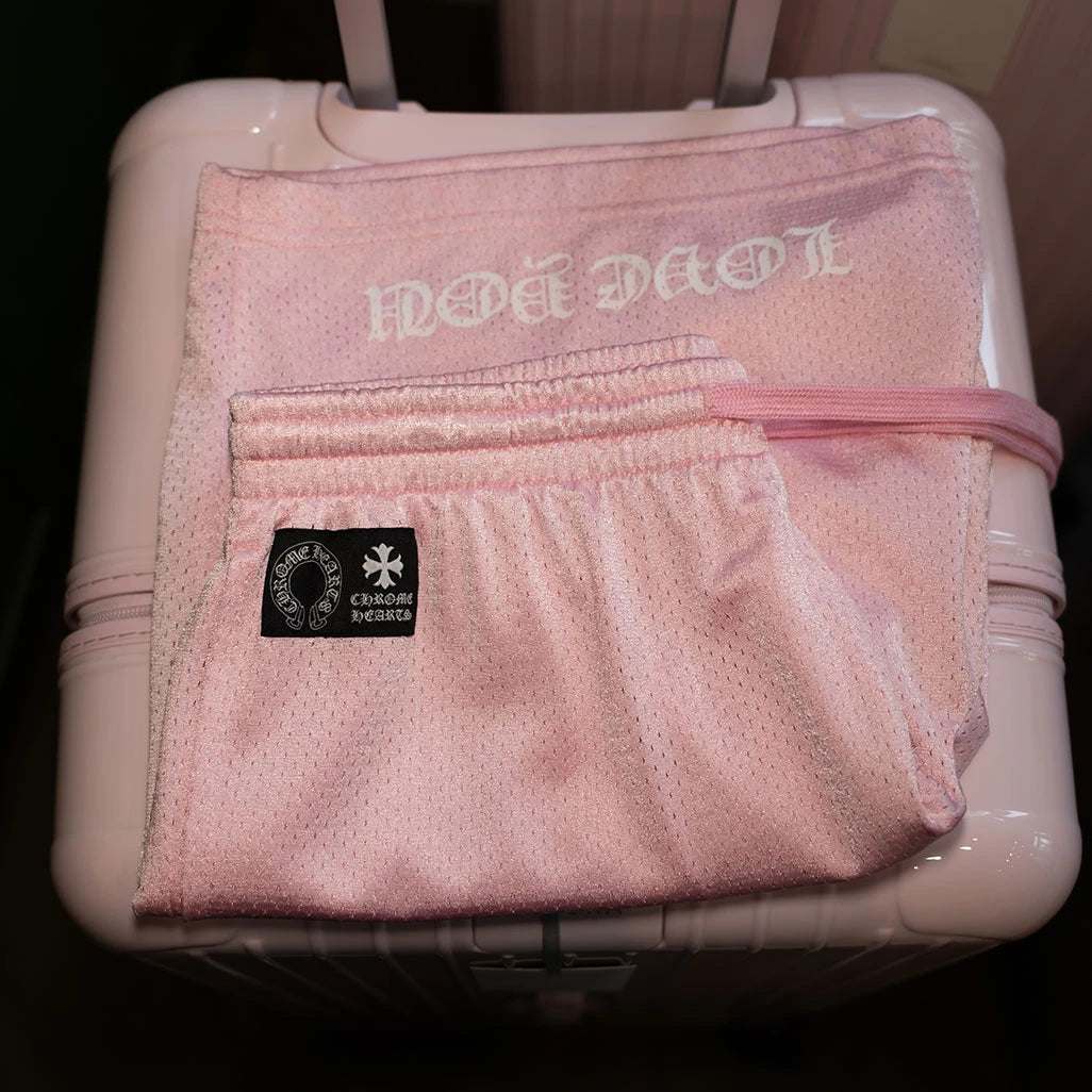 Chrome Hearts Love You Pink Mesh Jersey Shorts