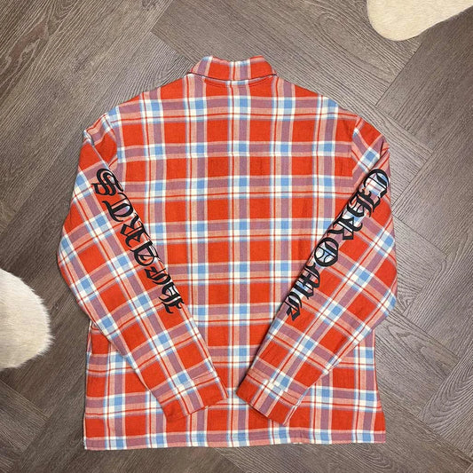 Chrome Hearts Checkered Red Navy Shirt Jacket