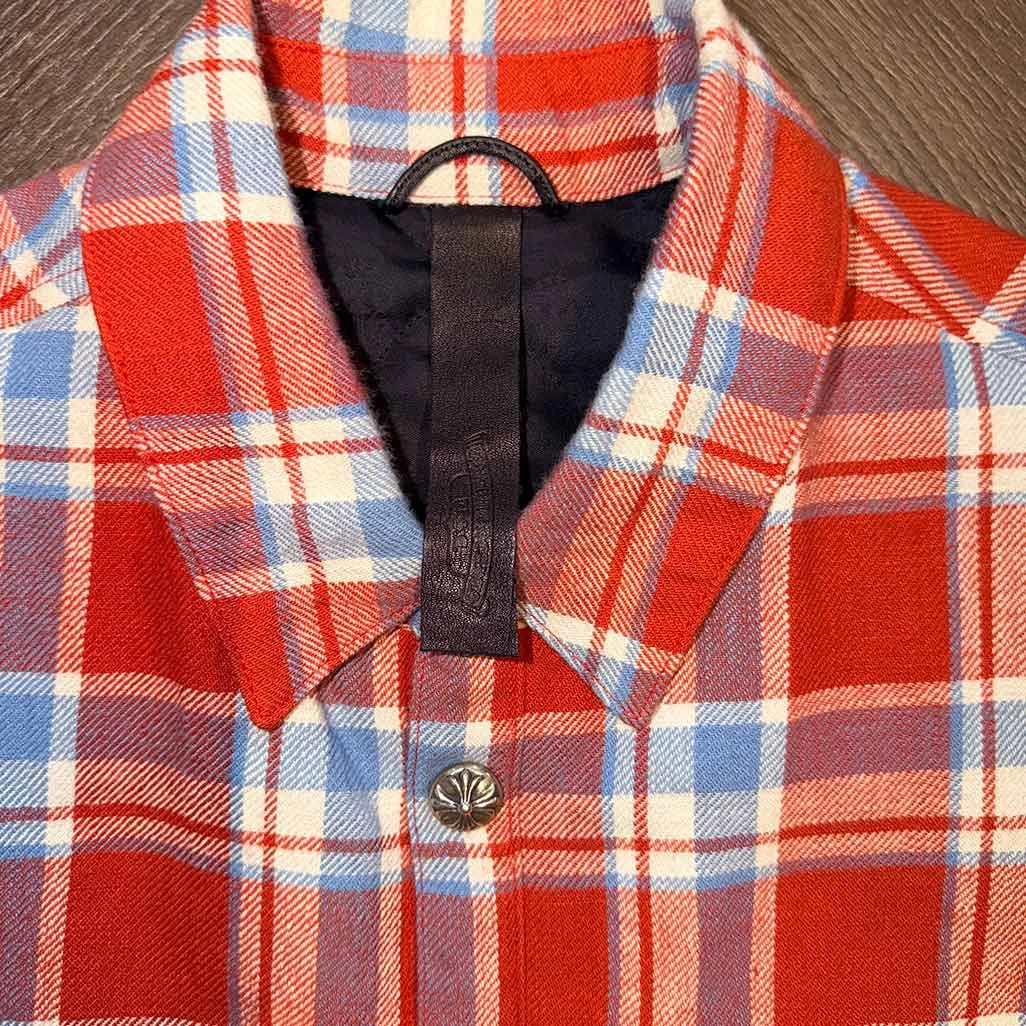 Chrome Hearts Checkered Red Navy Shirt Jacket