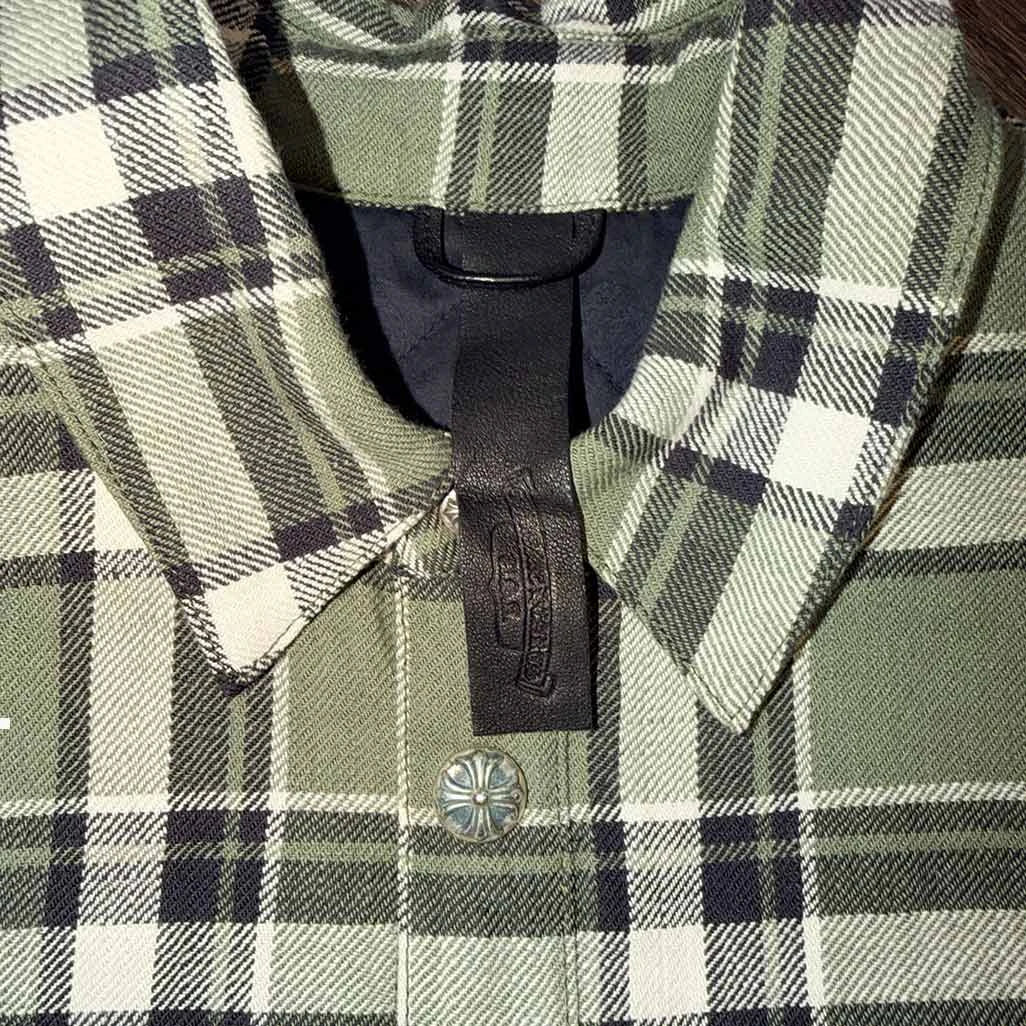 Chrome Hearts Checkered Green Purple Shirt Jacket