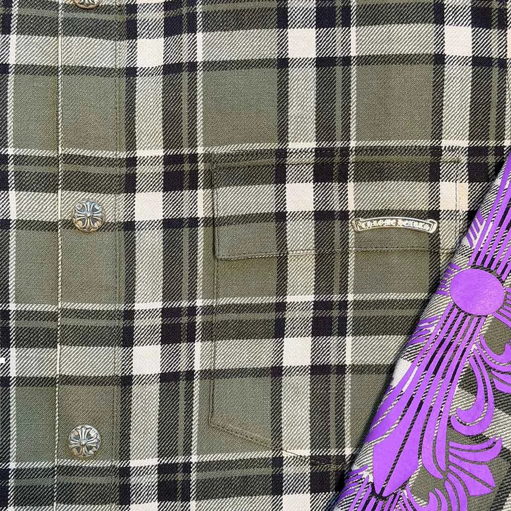Chrome Hearts Checkered Green Purple Shirt Jacket
