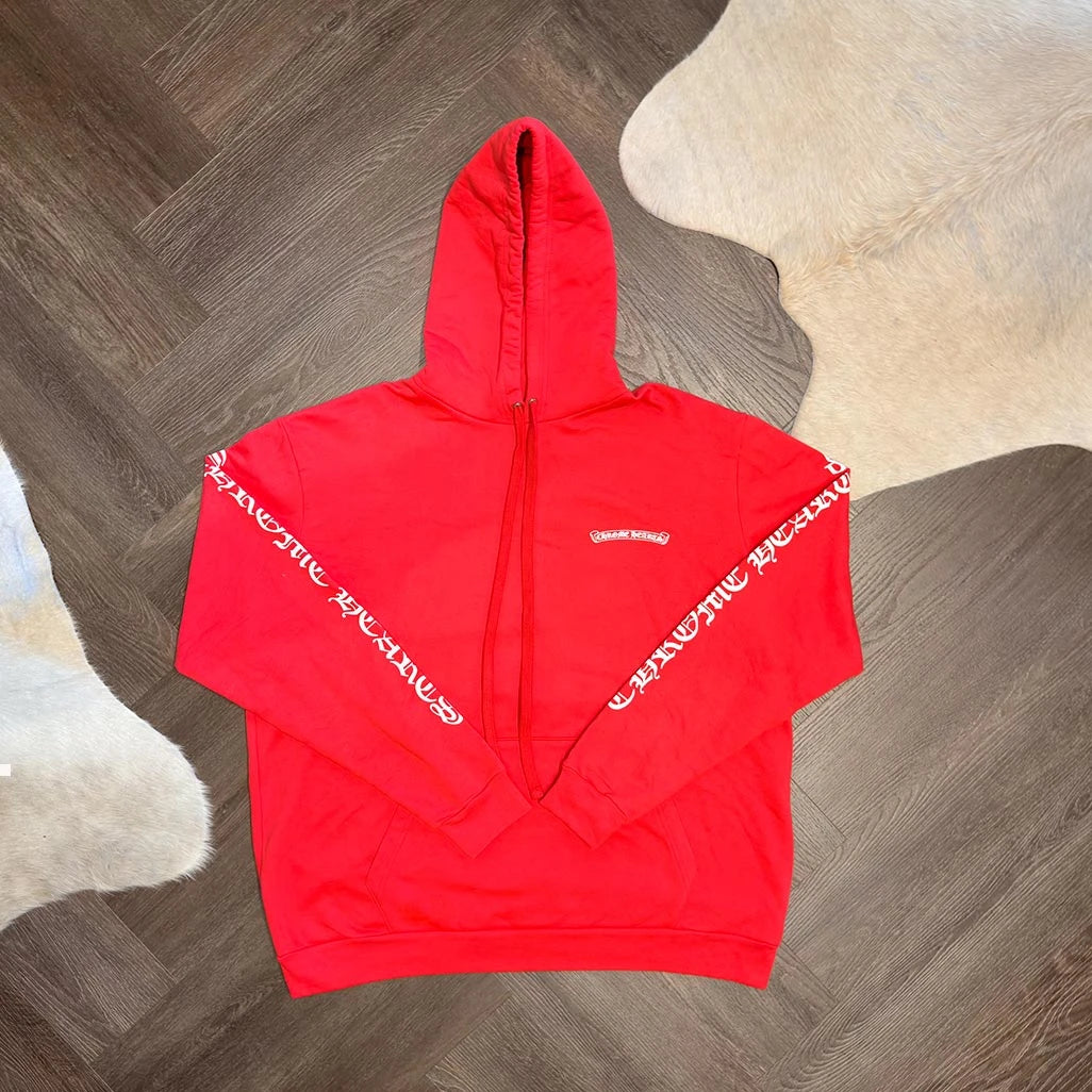 Chrome Hearts Red Scroll Pullover Hoodie