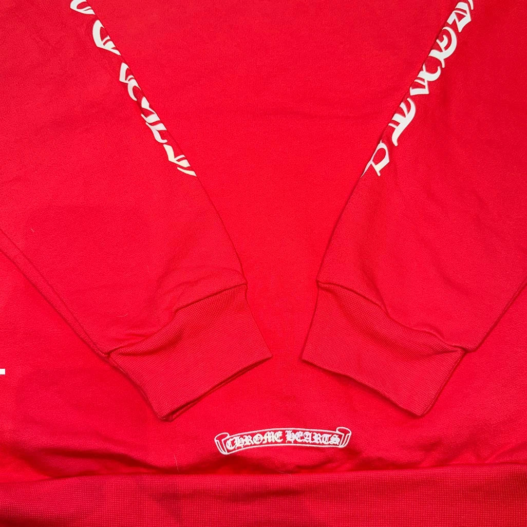 Chrome Hearts Red Scroll Pullover Hoodie