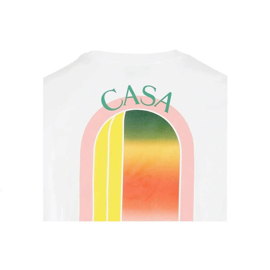Casablanca l'arche colore coral print t-shirt cotton t-shirt