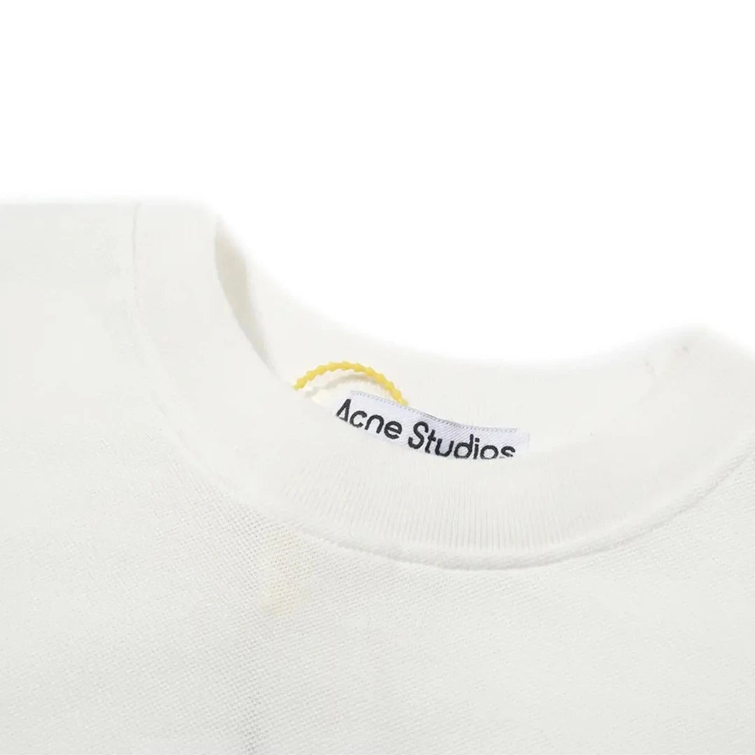 Acne Studios Stockholm Logo T-Shirt Embroidered Logo Relaxed Fit White