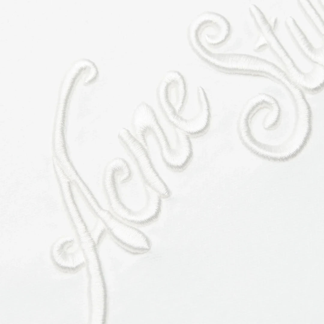 Acne Studios Stockholm Logo T-Shirt Embroidered Logo Relaxed Fit White