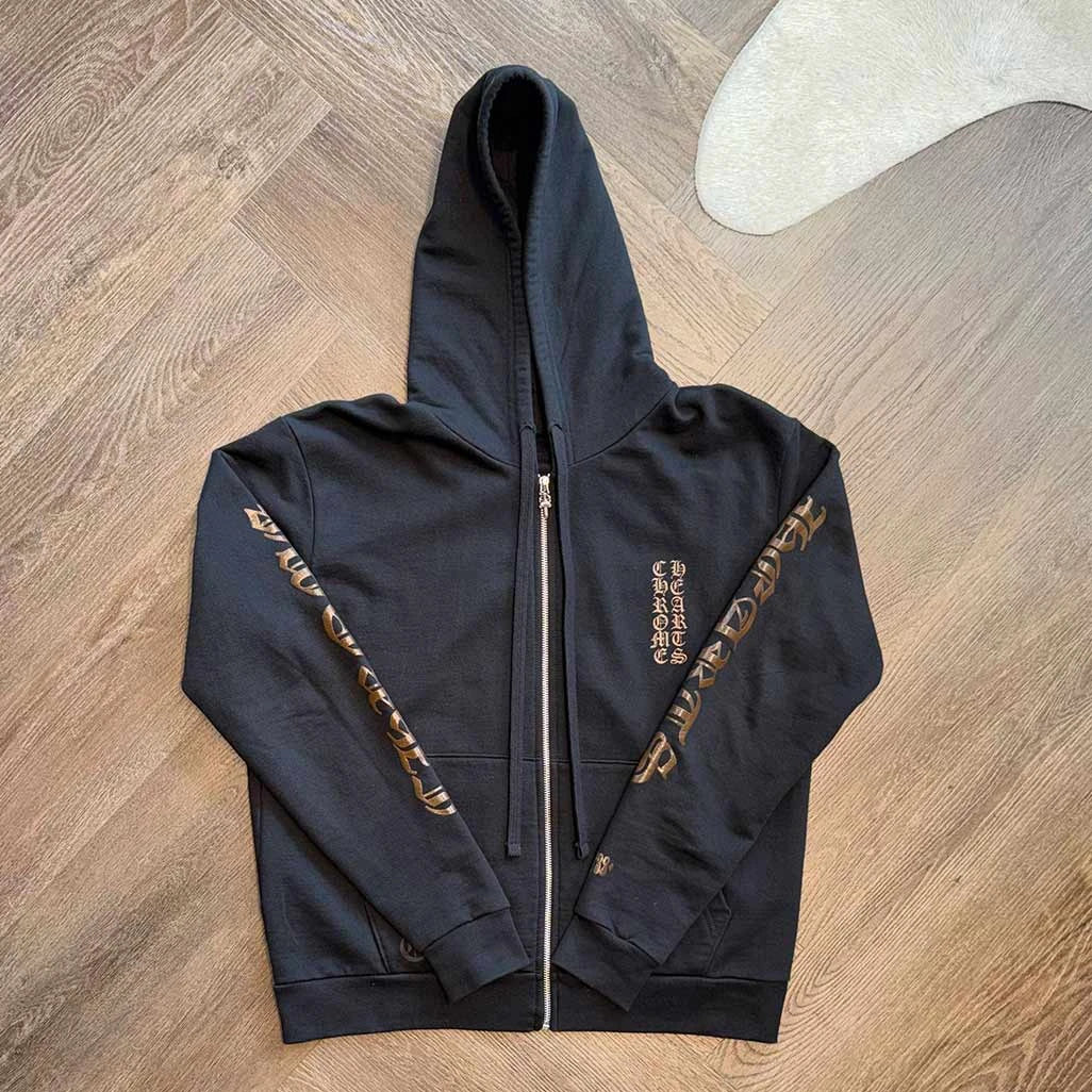 Chrome Hearts Black Brown Zip Up Hoodie