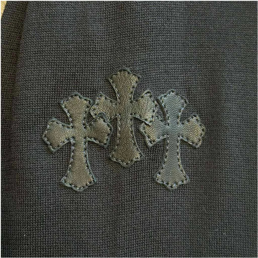 Chrome Hearts Triple Cross Two Tone White Black Long Sleeve T-Shirt