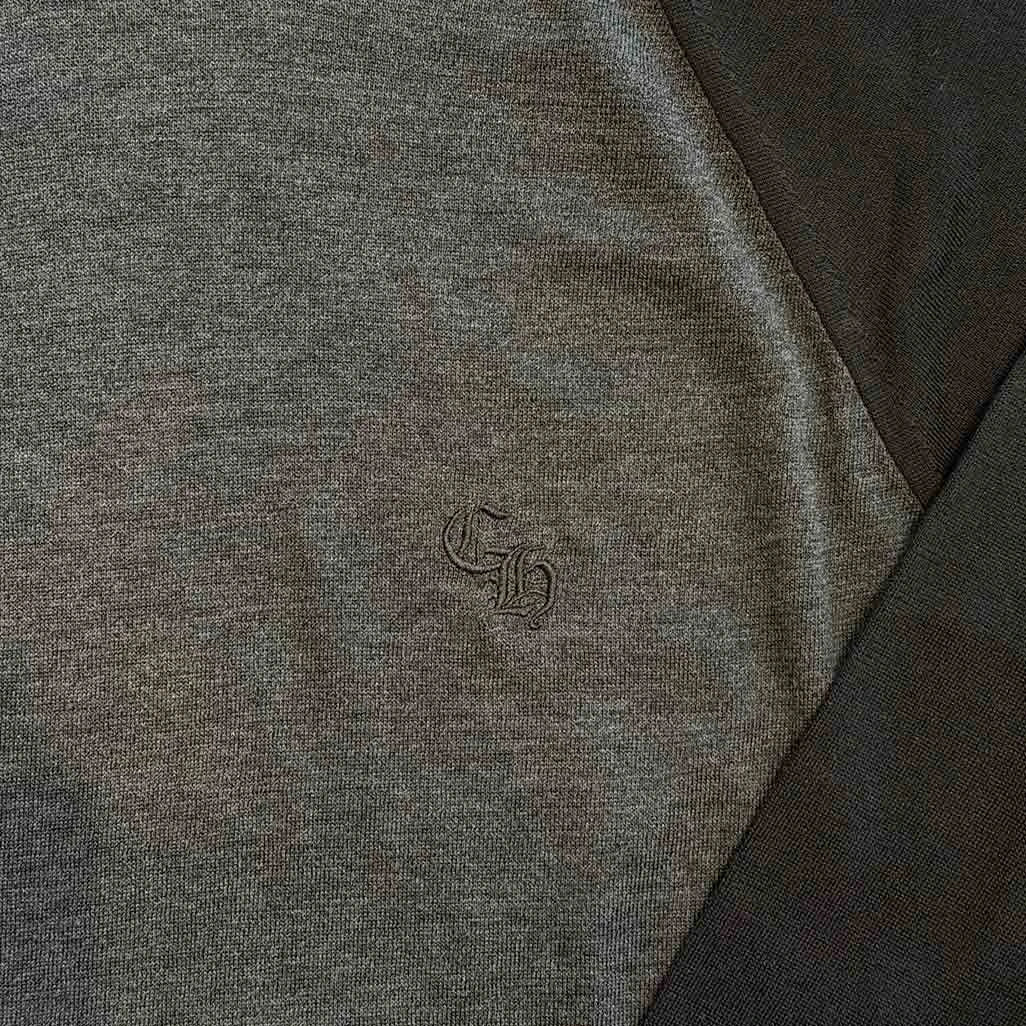 Chrome Hearts Triple Patch Two Tone Long Sleeve T-Shirt