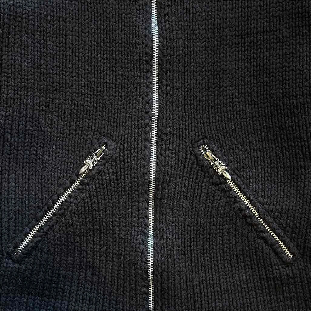 Chrome Hearts Black Knit Full-Zip Jumper