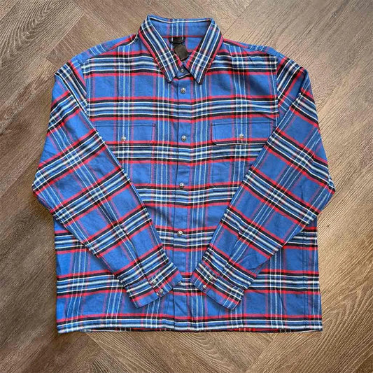 Chrome Hearts Work Dog Padded Flannel Shirt Blue Red