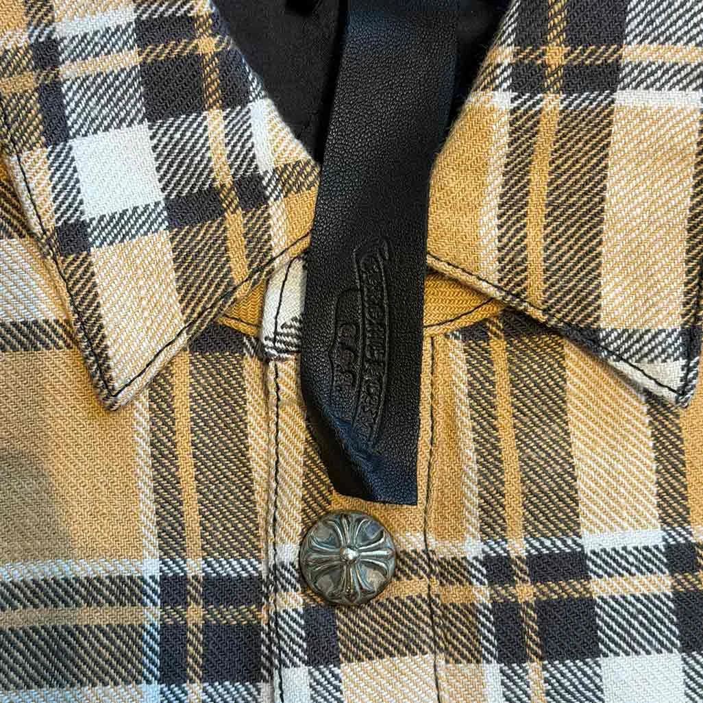 Chrome Hearts Quilted Flannel Floral Jacket Yellow Black