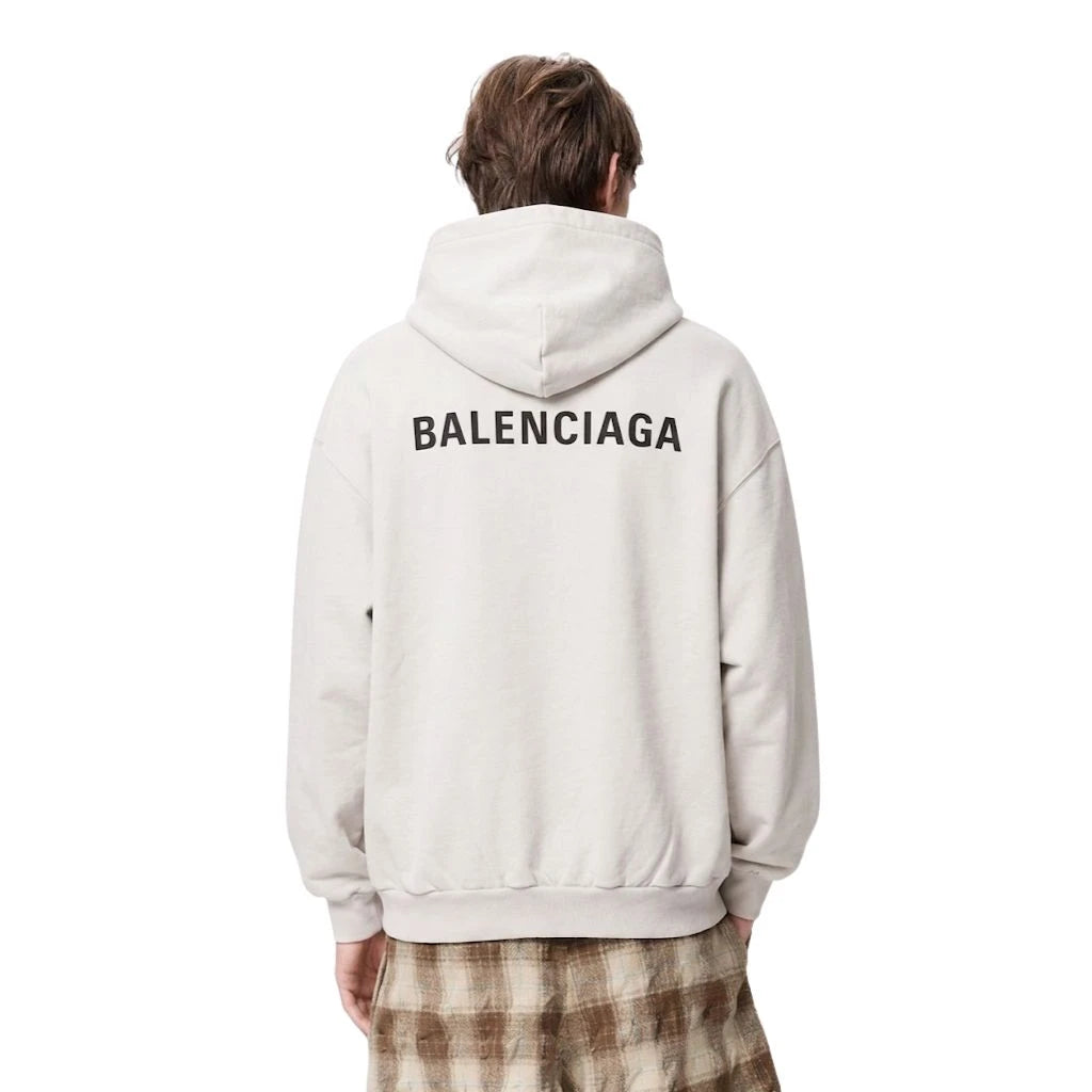 Balenciaga New Back Medium Fit Hoodie – Off White