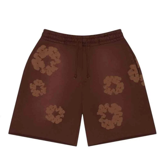 Denim Tears Mono Cotton Wreath Sweat Shorts Brown