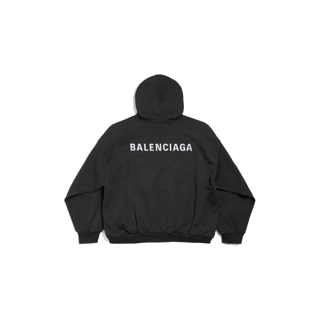 Balenciaga Black Medium Fit Logo Hoodie