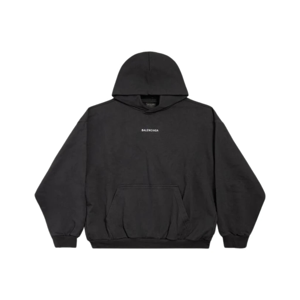 Balenciaga Black Medium Fit Logo Hoodie