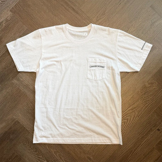 Chrome Hearts  Scroll Logo Pocket T-shirt White