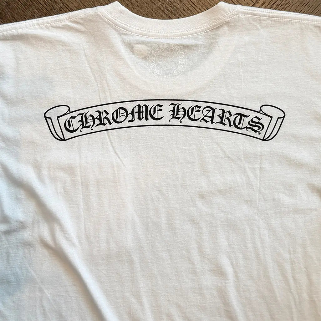 Chrome Hearts  Scroll Logo Pocket T-shirt White