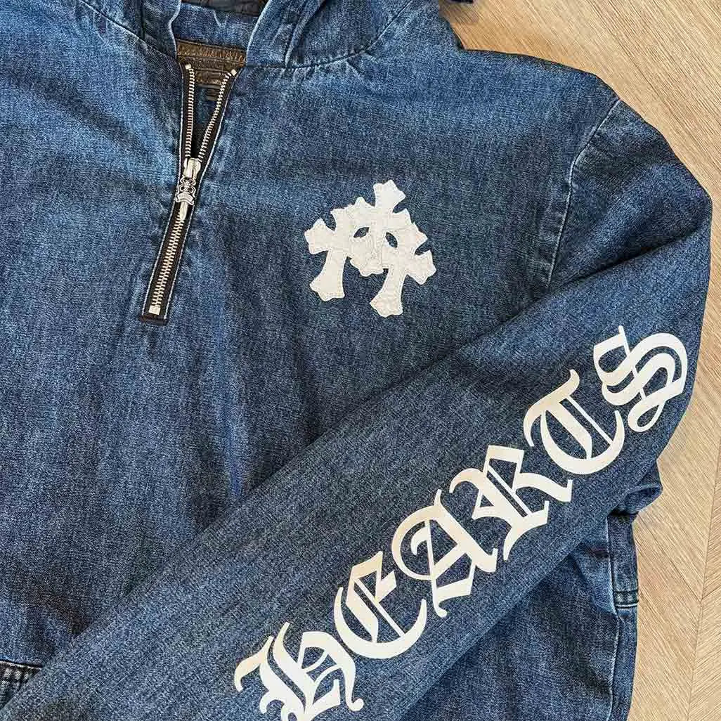 Chrome Hearts Denim White Patch Hoodie