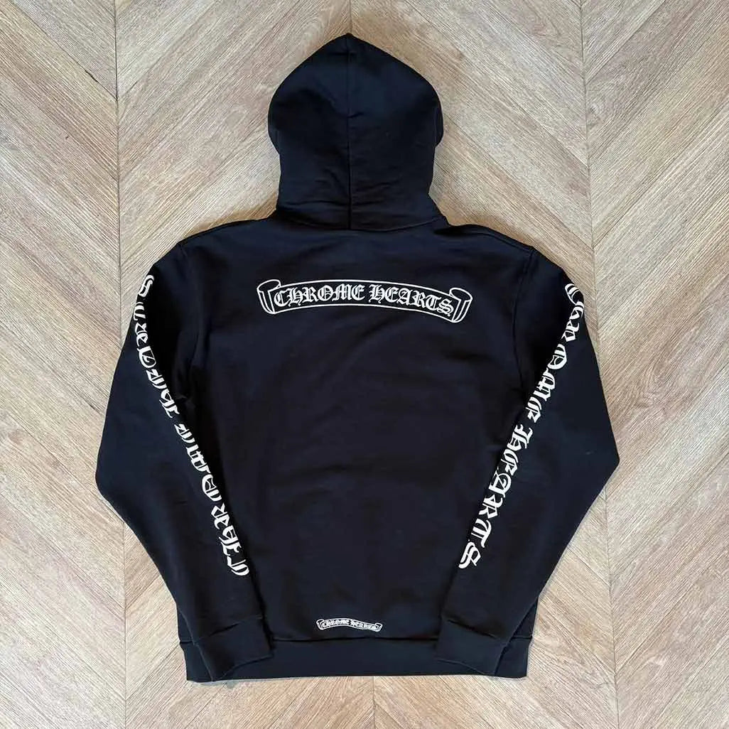 Chrome Hearts Black Hoodie Scroll