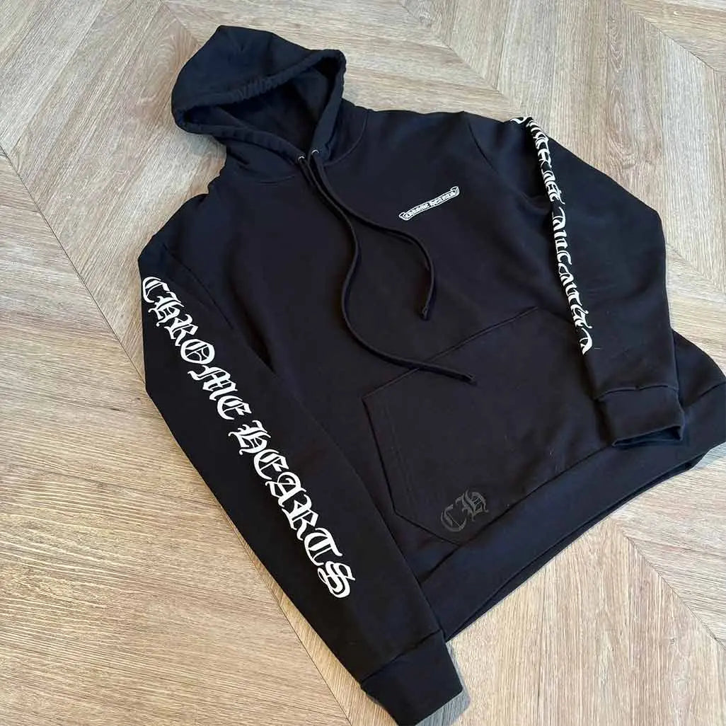Chrome Hearts Black Hoodie Scroll