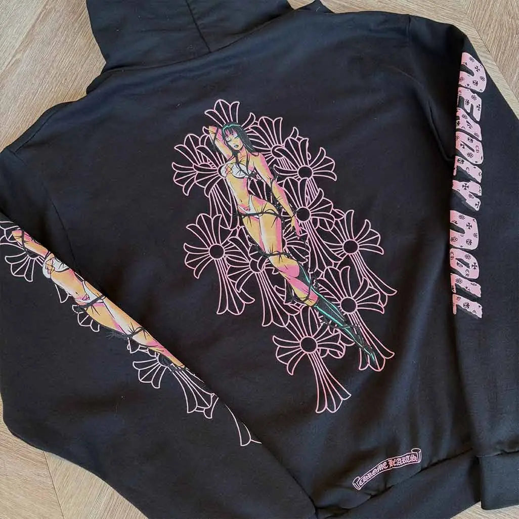Chrome Hearts Deadly Doll Hoodie Black Pink