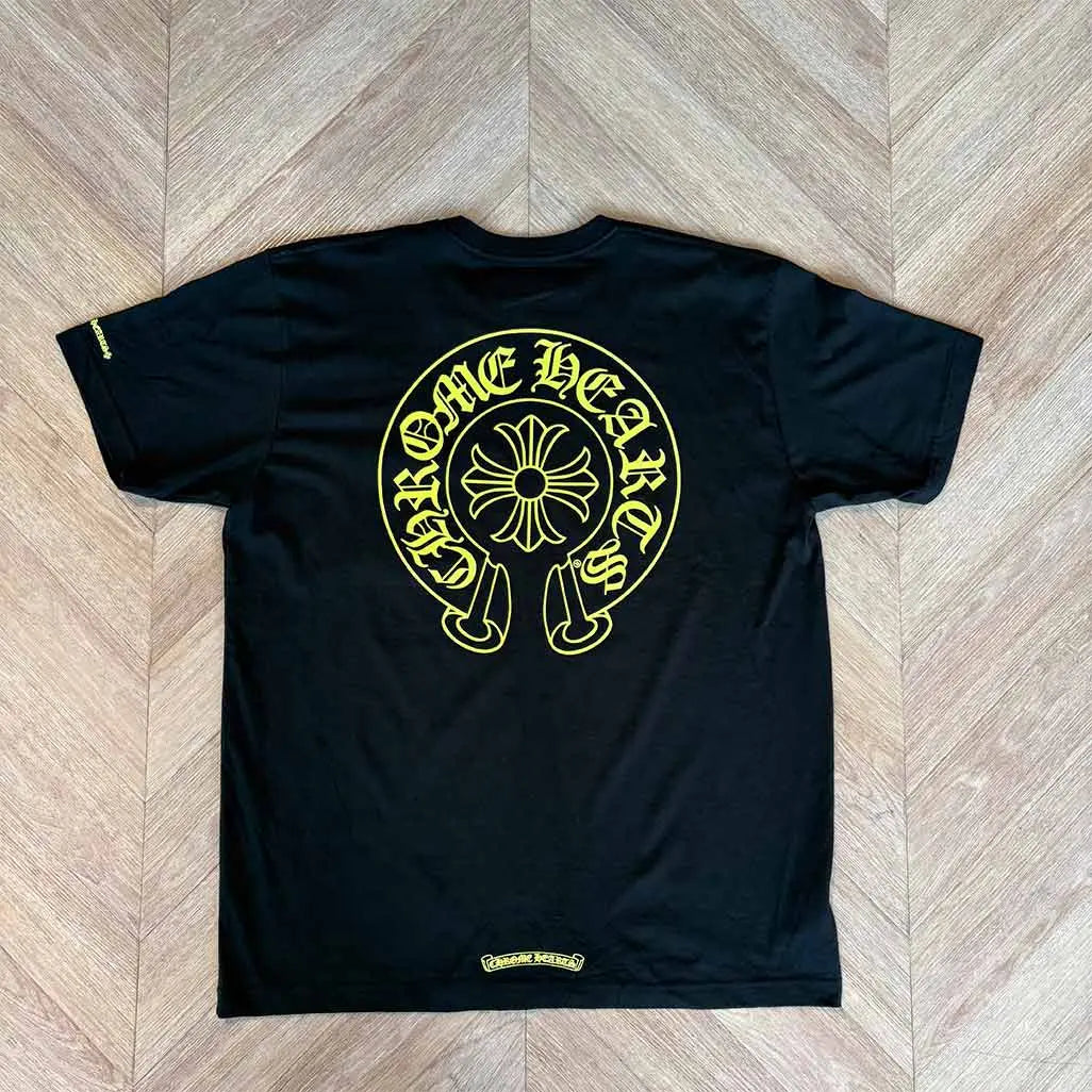 Chrome Hearts Black Neon Tshirt Horseshoe