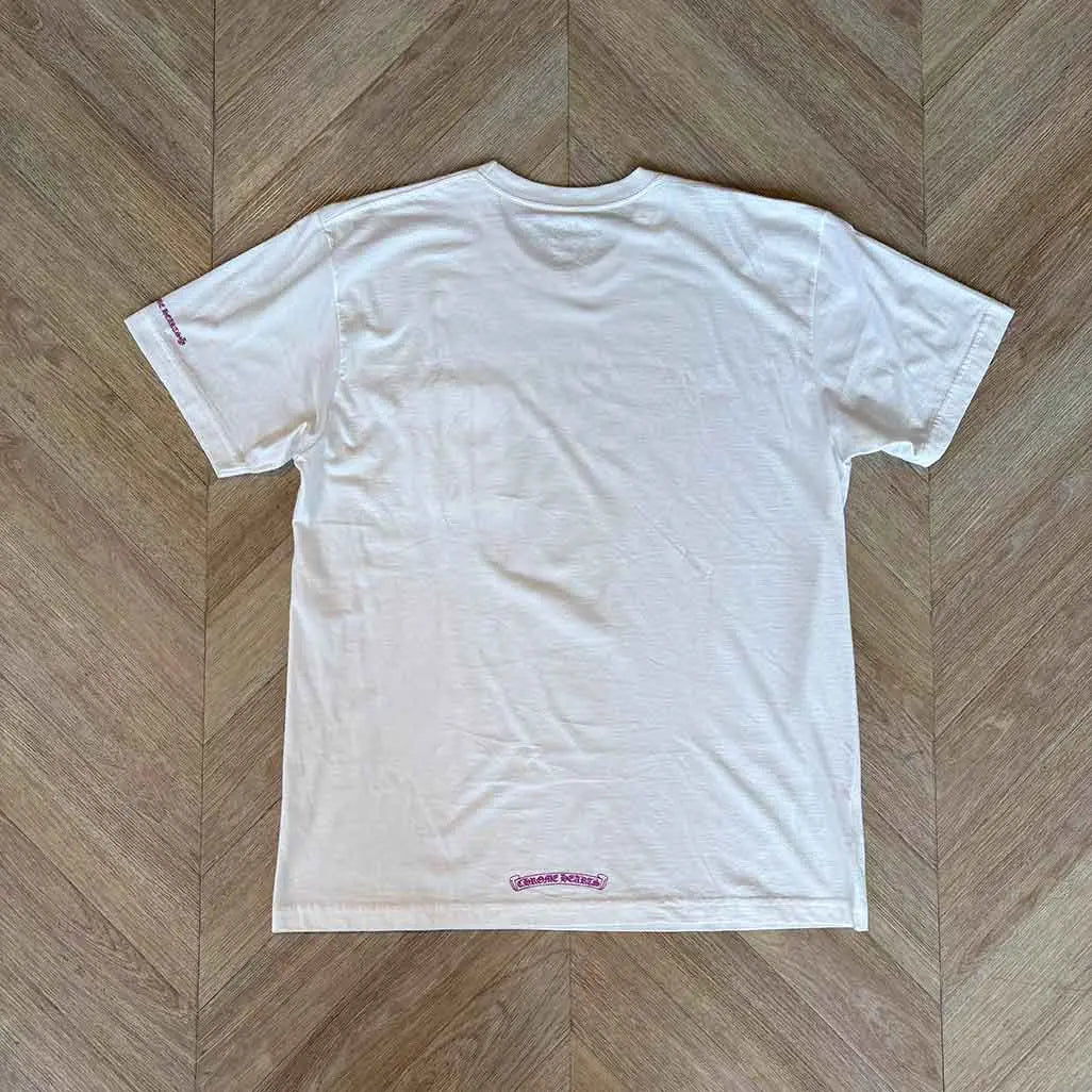 Chrome Hearts White Tshirt Purple Collar Design