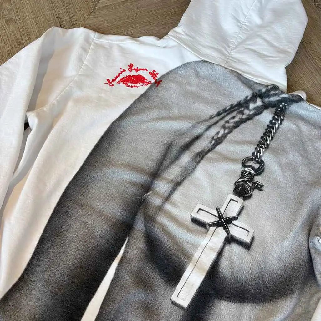 Chrome Hearts Laurie Lynn White Hoodie Red