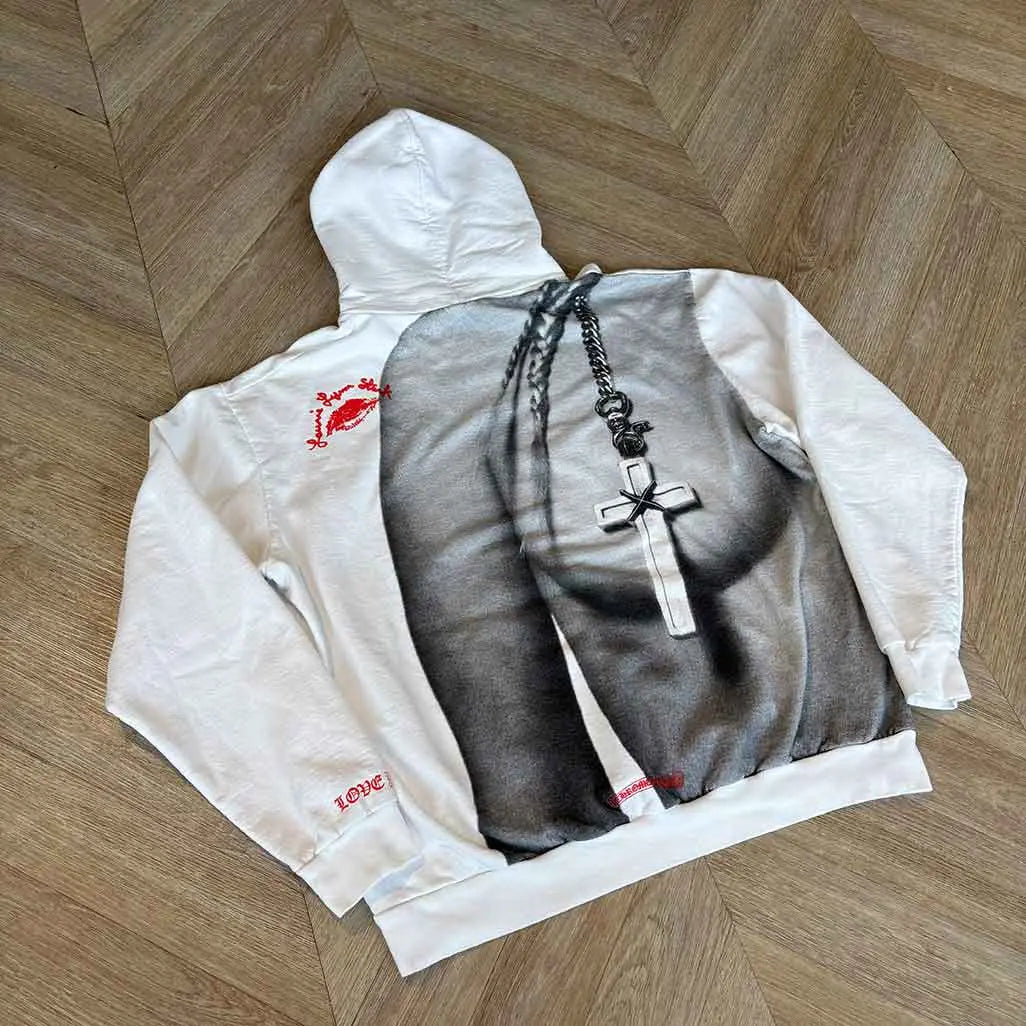 Chrome Hearts Laurie Lynn White Hoodie Red