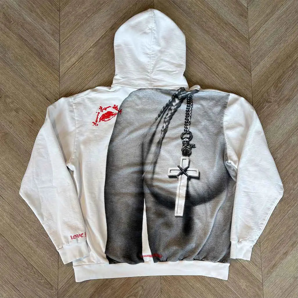 Chrome Hearts Laurie Lynn White Hoodie Red