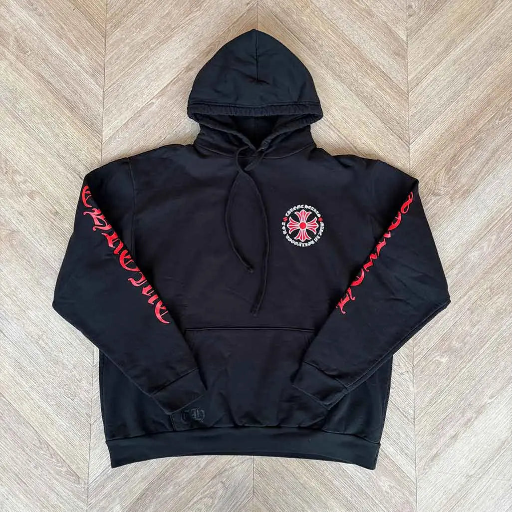 Chrome Hearts Black Red Hollywood Hoodie