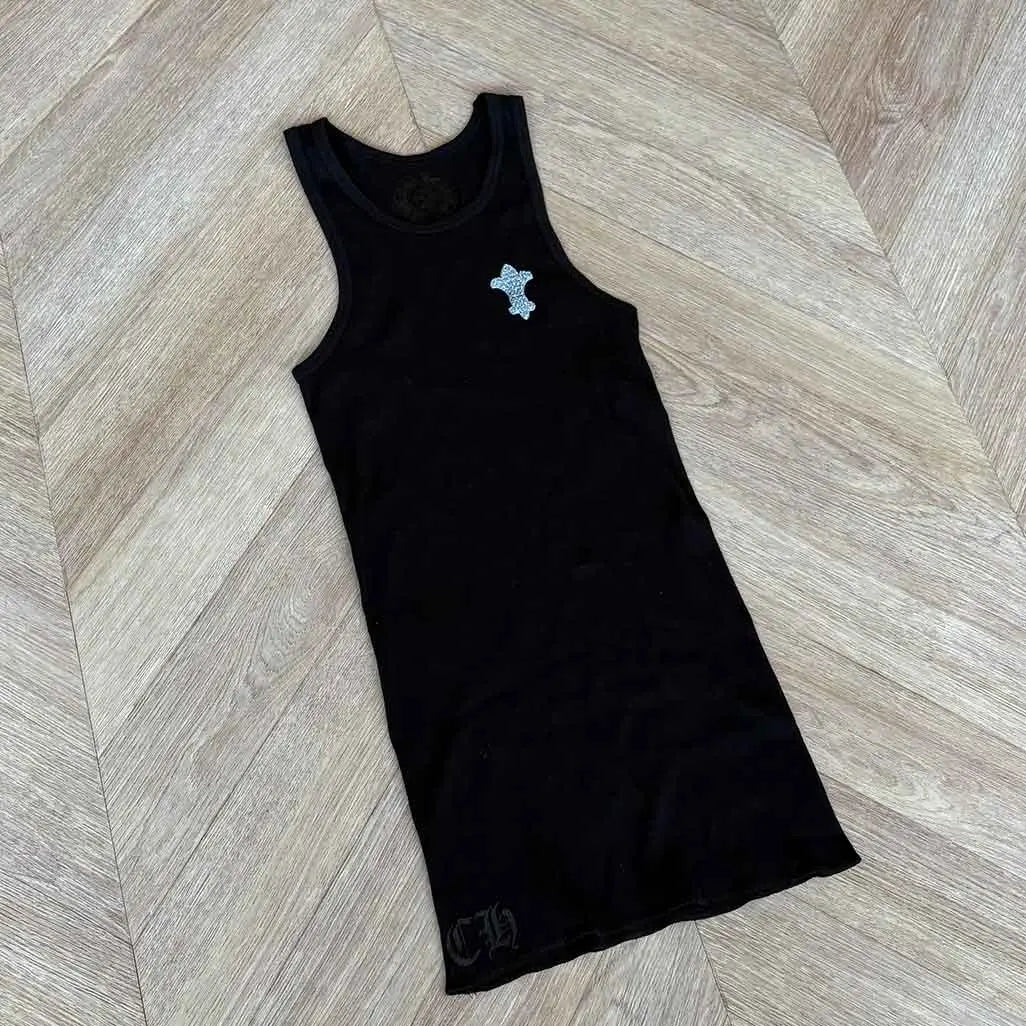 Chrome Hearts Blue Sequins Logo Vest