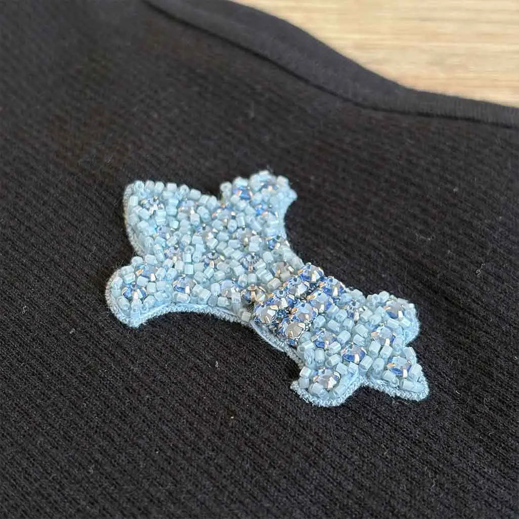 Chrome Hearts Blue Sequins Logo Vest