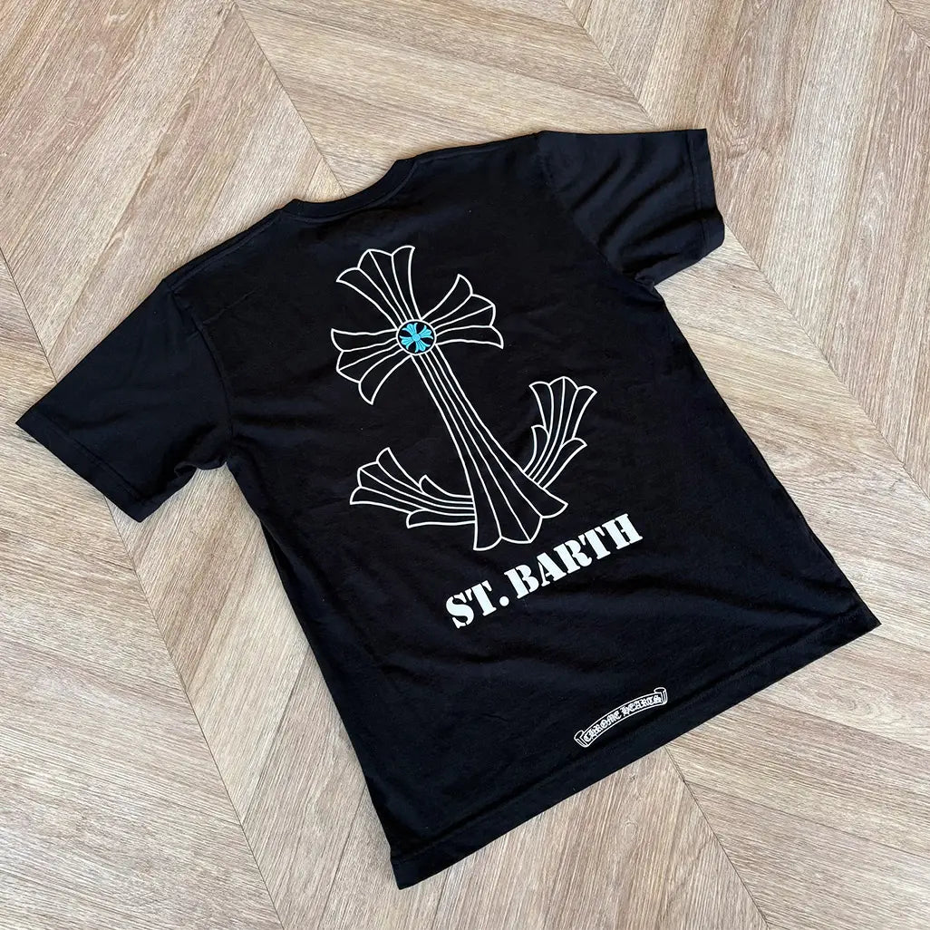 Chrome Hearts St. Barth Exclusive Anchor Cross T-Shirt 'Black / Blue'
