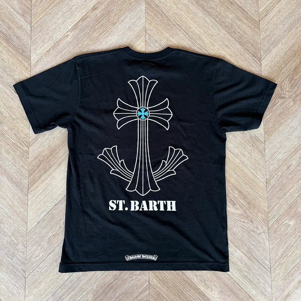 Chrome Hearts St. Barth Exclusive Anchor Cross T-Shirt 'Black / Blue'