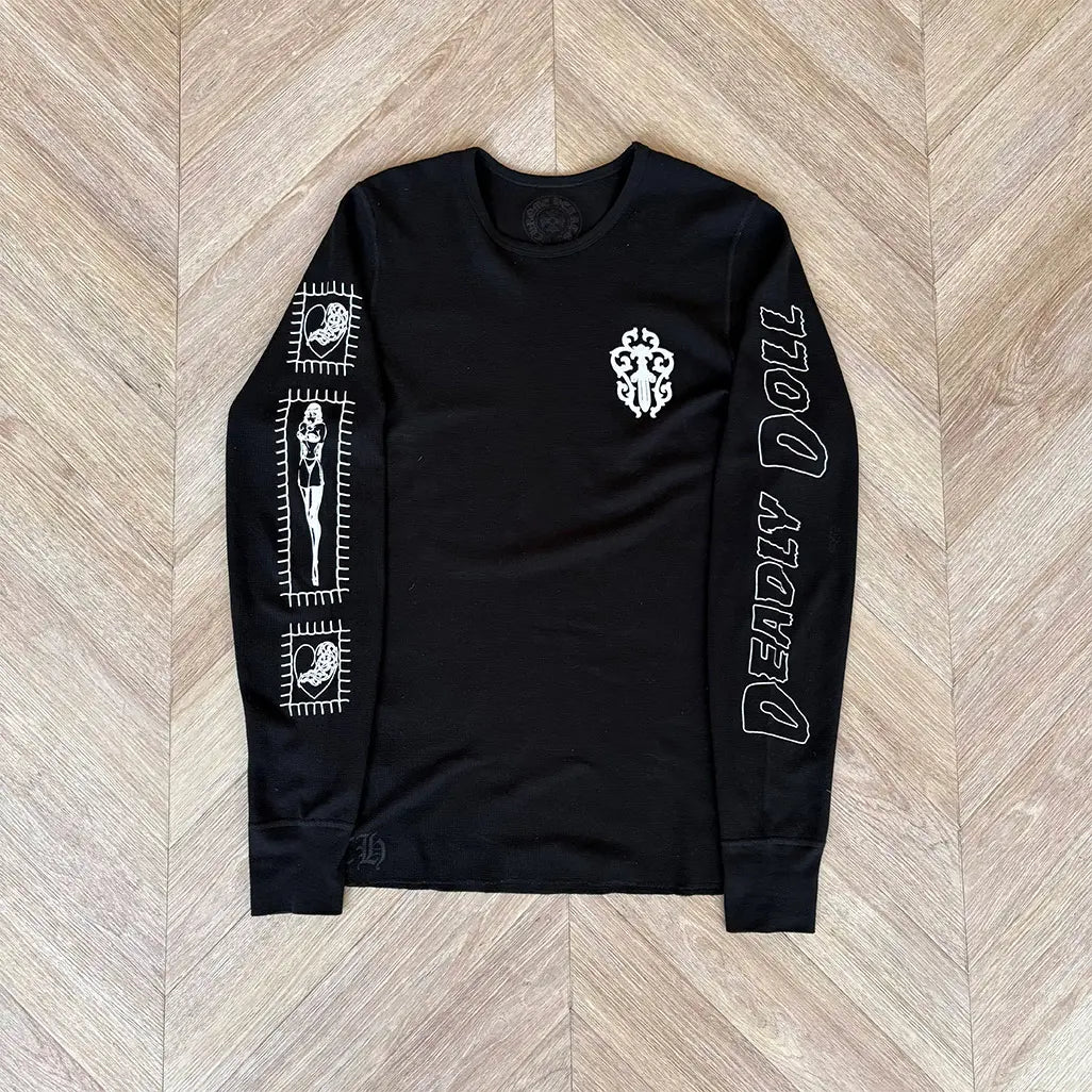 Chrome Hearts x Deadly Doll Dagger Thermal Long Sleeve T-Shirt 'Black'