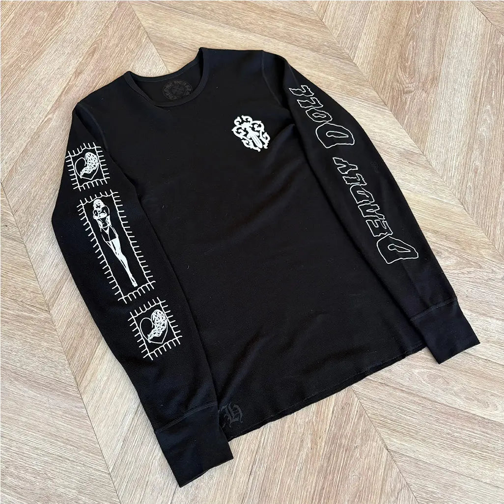 Chrome Hearts x Deadly Doll Dagger Thermal Long Sleeve T-Shirt 'Black'
