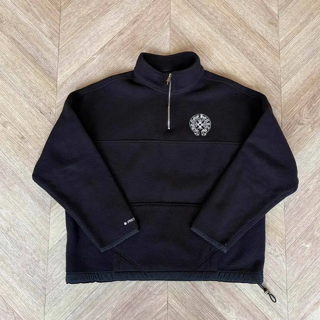 Chrome Hearts Horseshoe Quarter-Zip Fleece Pullover 'Black'
