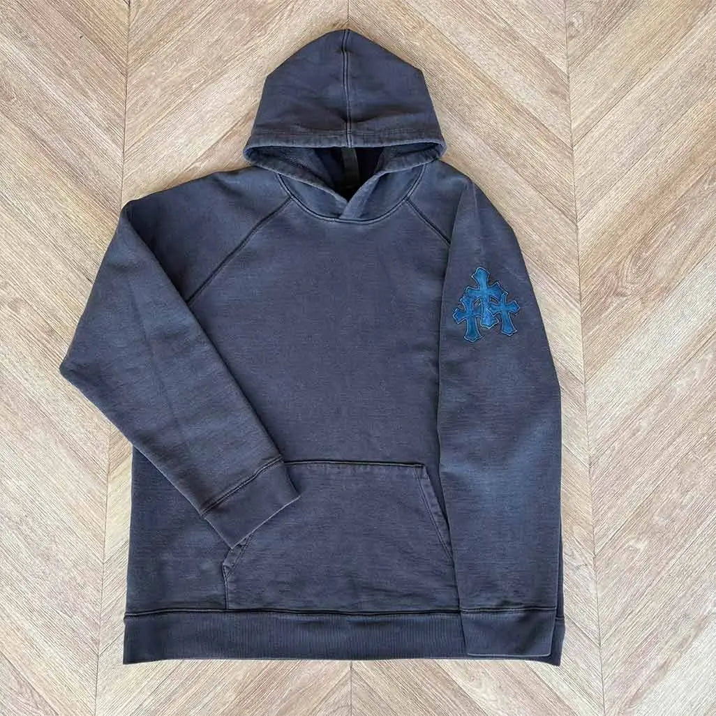 Chrome Hearts Paper Jam Navy Blue patch Hoodie