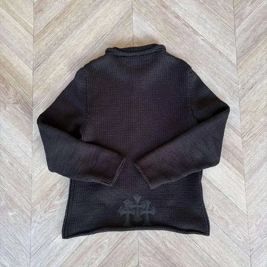 Chrome Hearts Chrome Knitted Zip Up Black 3 Back Patches