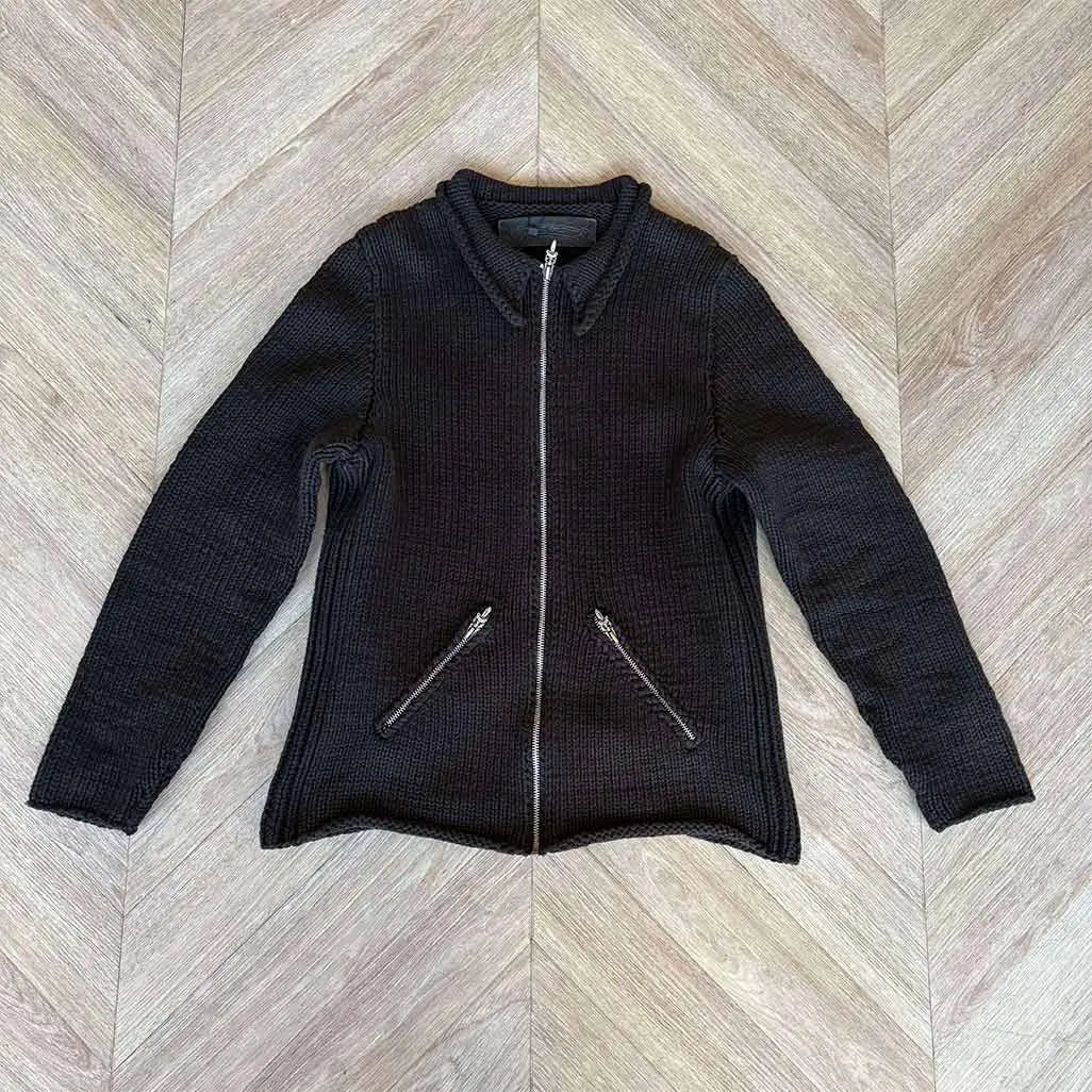 Chrome Hearts Chrome Knitted Zip Up Black 3 Back Patches