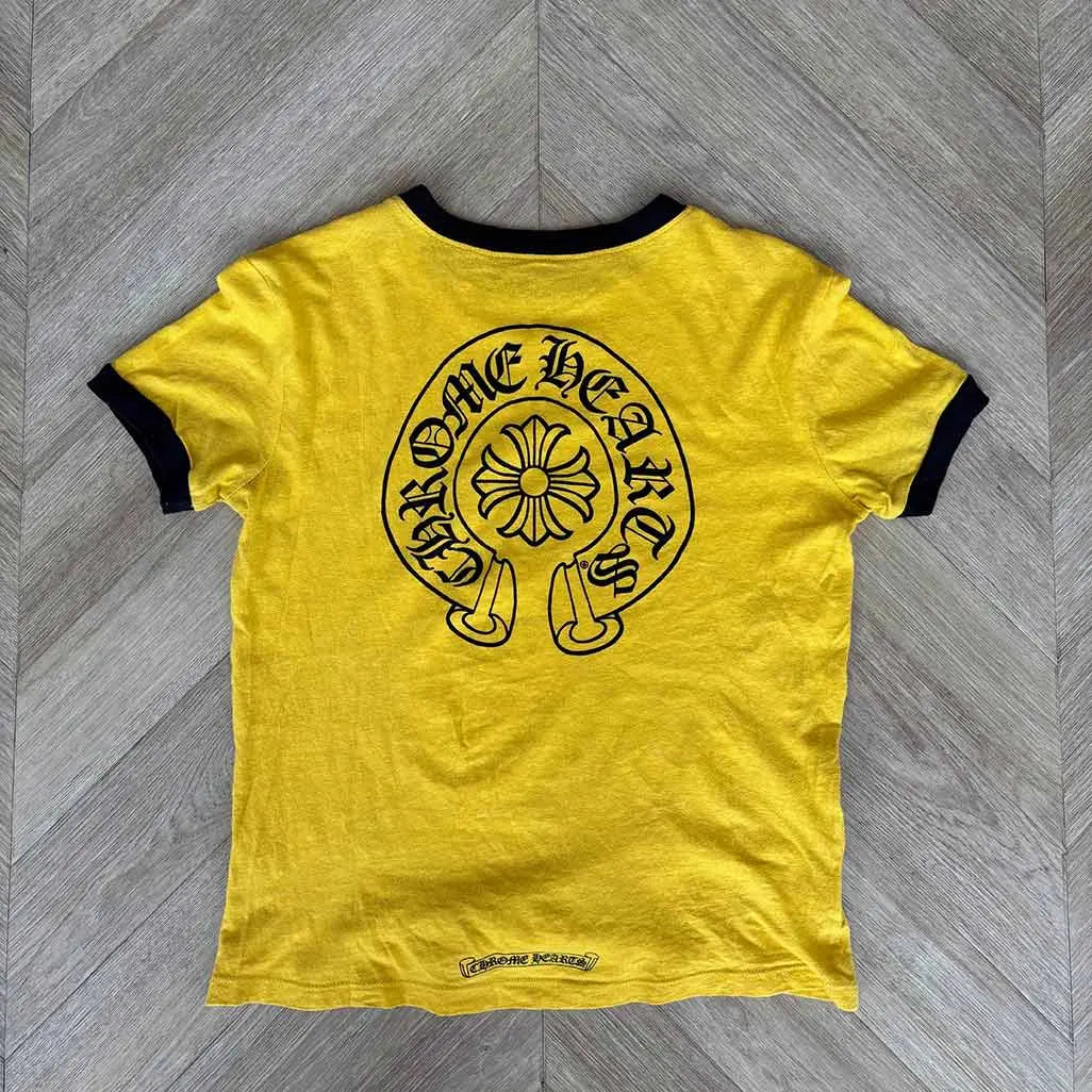 Chrome Hearts Yellow Crop Top Horseshoe