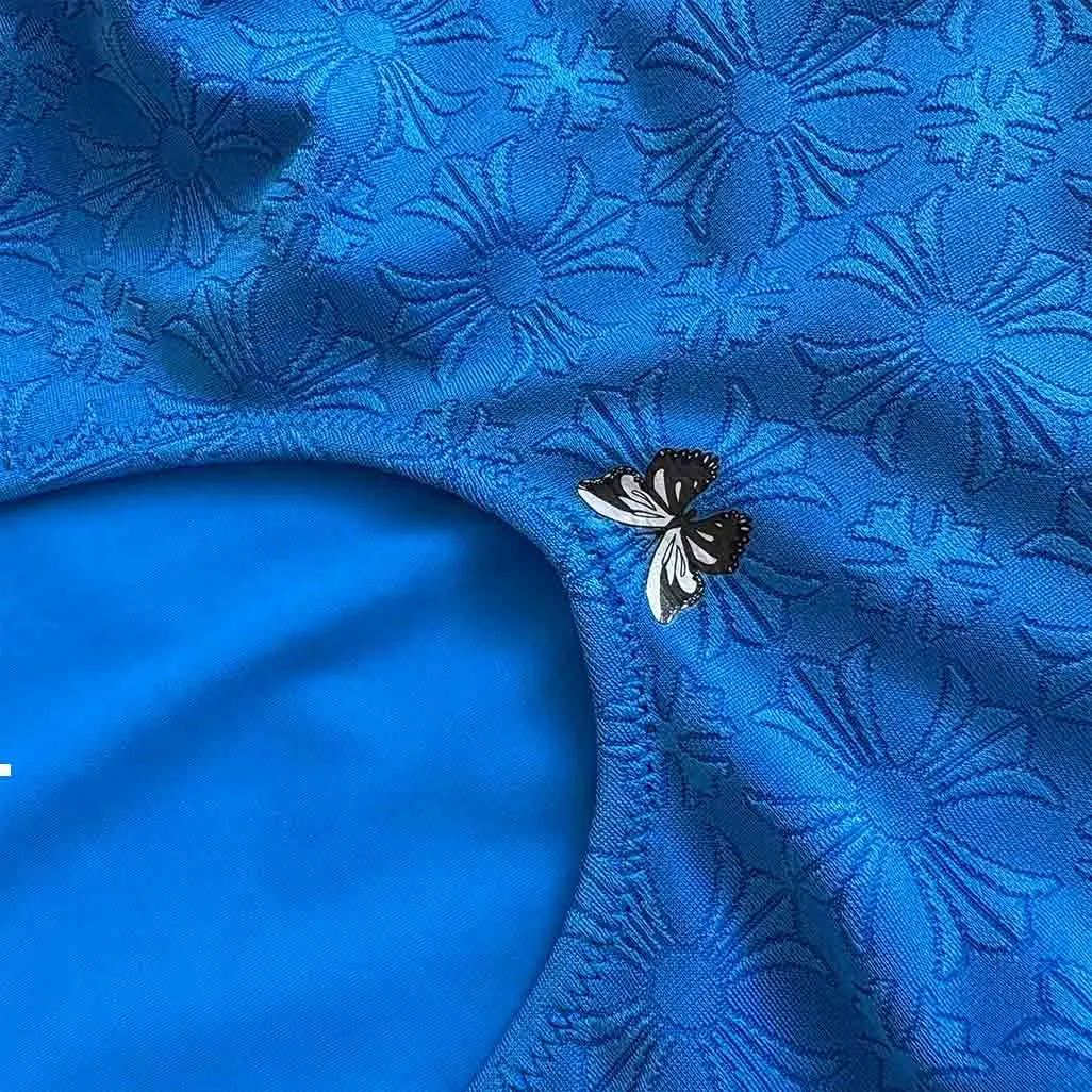 Chrome Hearts Blue Pattern Swimsuit