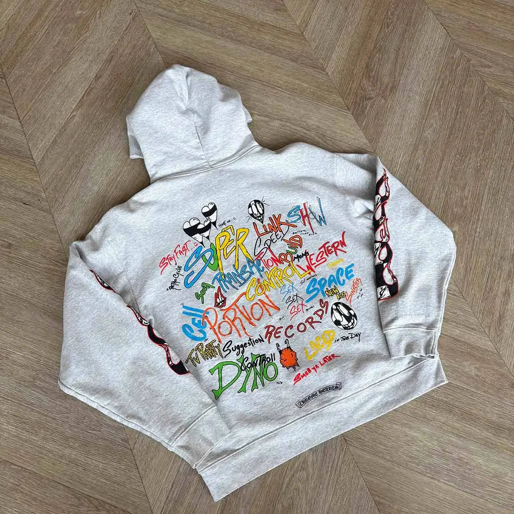 Chrome Hearts Sex Records Hoodie Grey Multicoloured